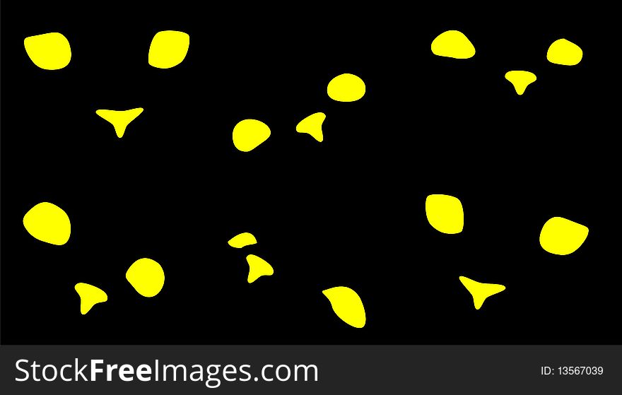 Cat faces yellow on a black background. Cat faces yellow on a black background