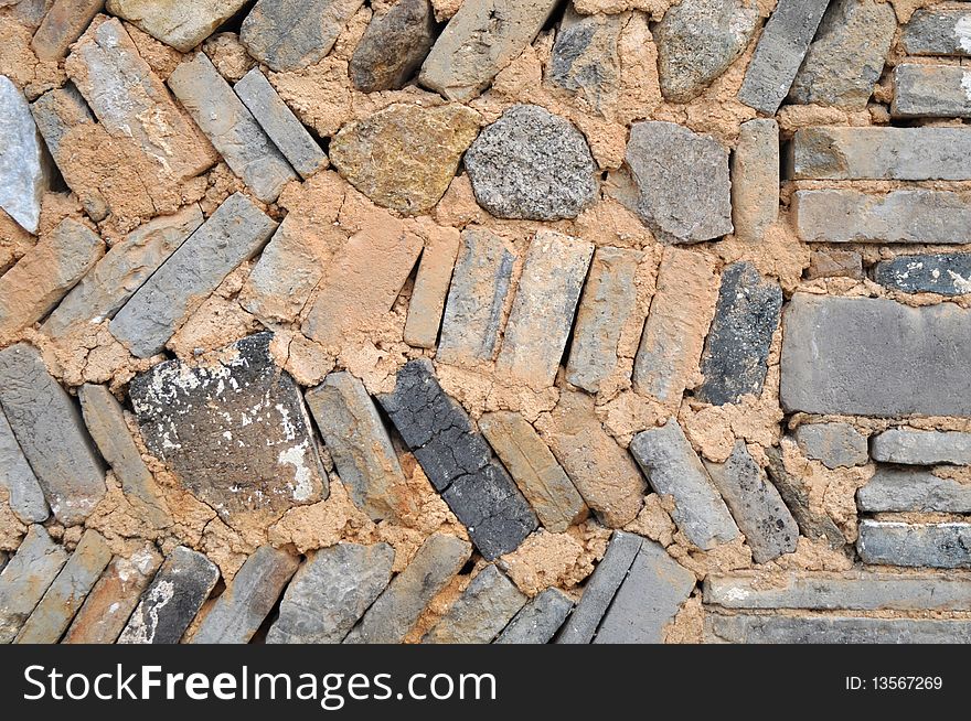 View of old brick walls