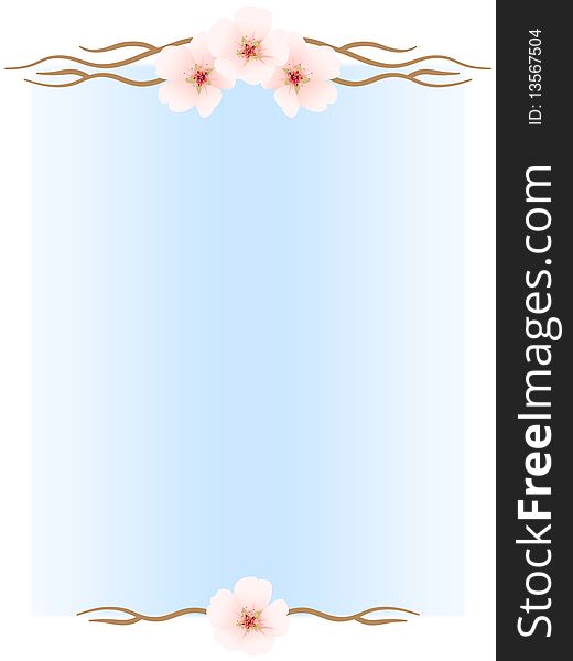 Frame for decorate with flowers of a cherry. Frame for decorate with flowers of a cherry.