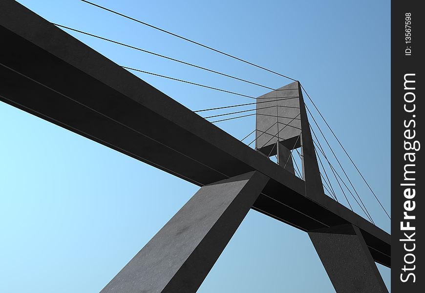 Concrete bridge connecting a road in a valley. Concrete bridge connecting a road in a valley.