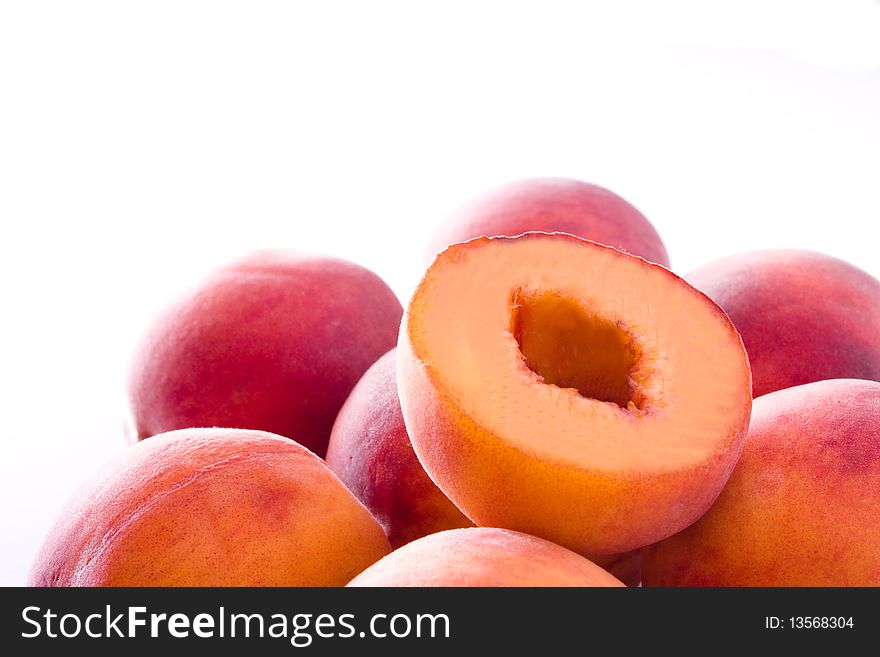 Juicy Peaches isolated on white