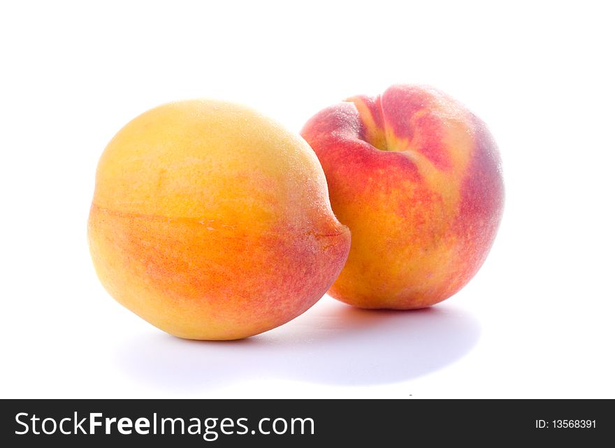 Juicy Peaches isolated on white