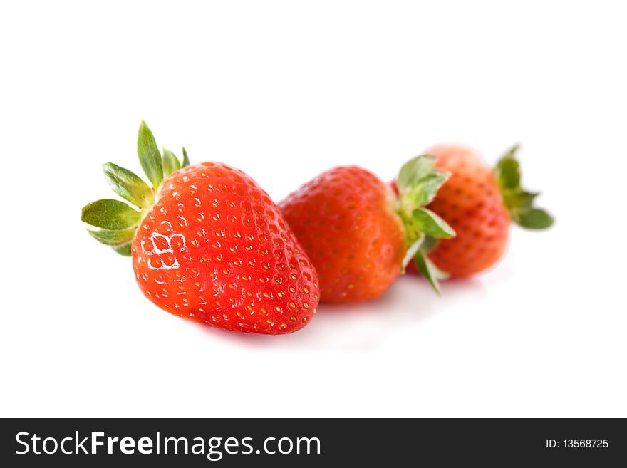 Juicy strawberries isolated on white background. Juicy strawberries isolated on white background