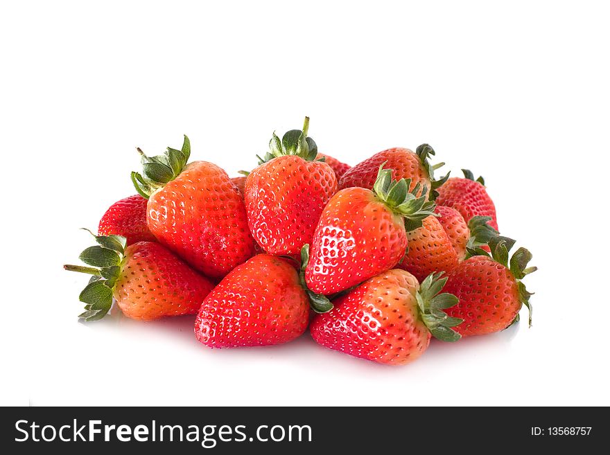 Juicy strawberries isolated on white background. Juicy strawberries isolated on white background
