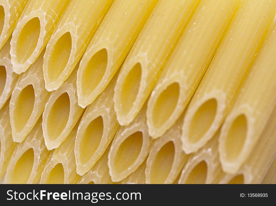Pasta shells lined up neatly