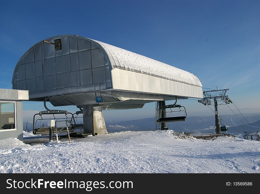 Funicular station on the top of the mountain