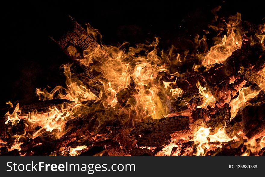 Fire, Flame, Bonfire, Geological Phenomenon