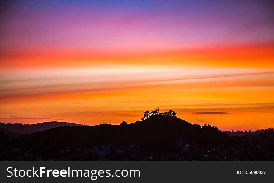 Sky, Afterglow, Red Sky At Morning, Sunset