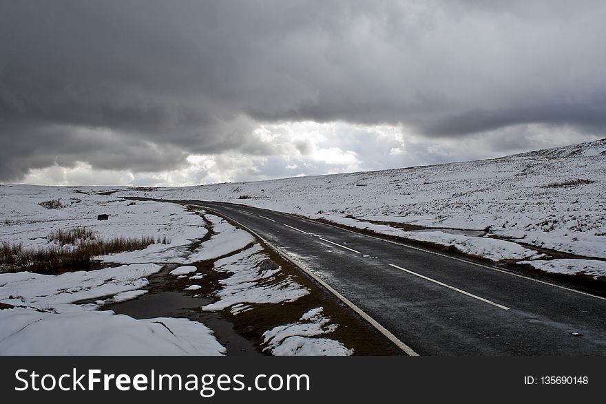 Snow, Cloud, Sky, Road