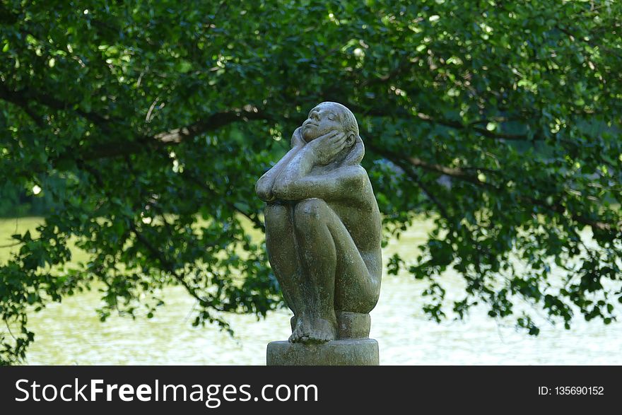 Sculpture, Statue, Garden, Tree