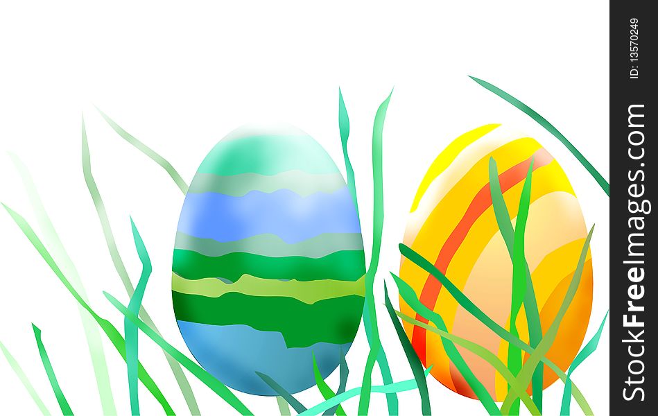 Color easter egg on white background
