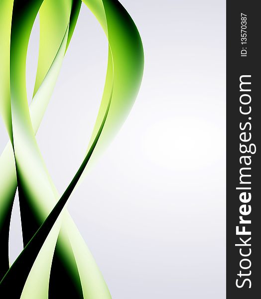 Green wave over white background, Space to insert text or design