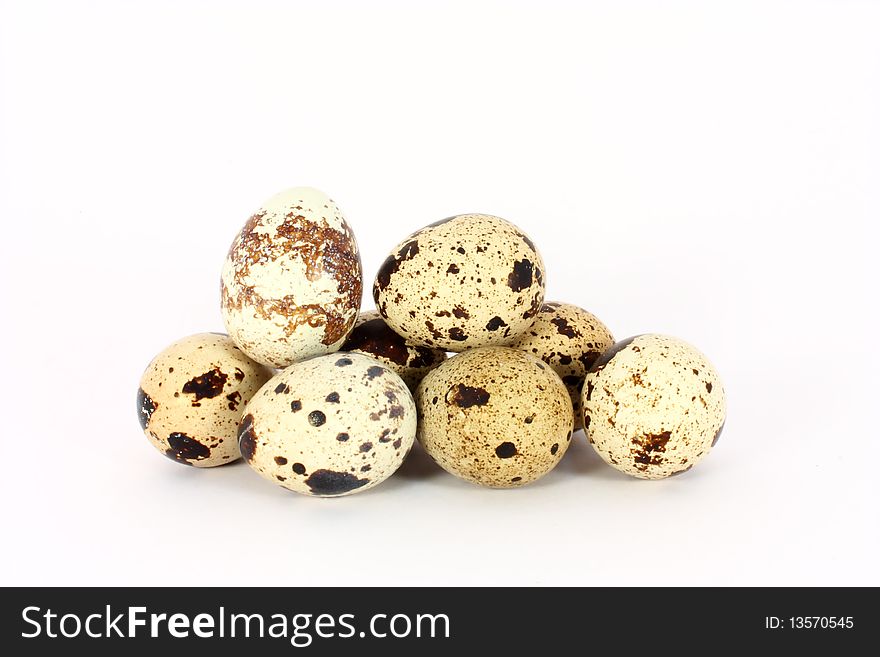 Eggs of japanese quail isolated on white