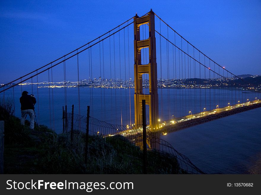 San Francisco Golden Gate Bridge at sunset