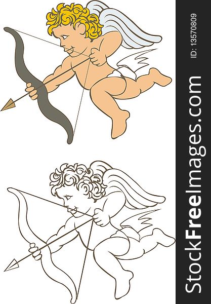 Two cupids: in colour and sidebar