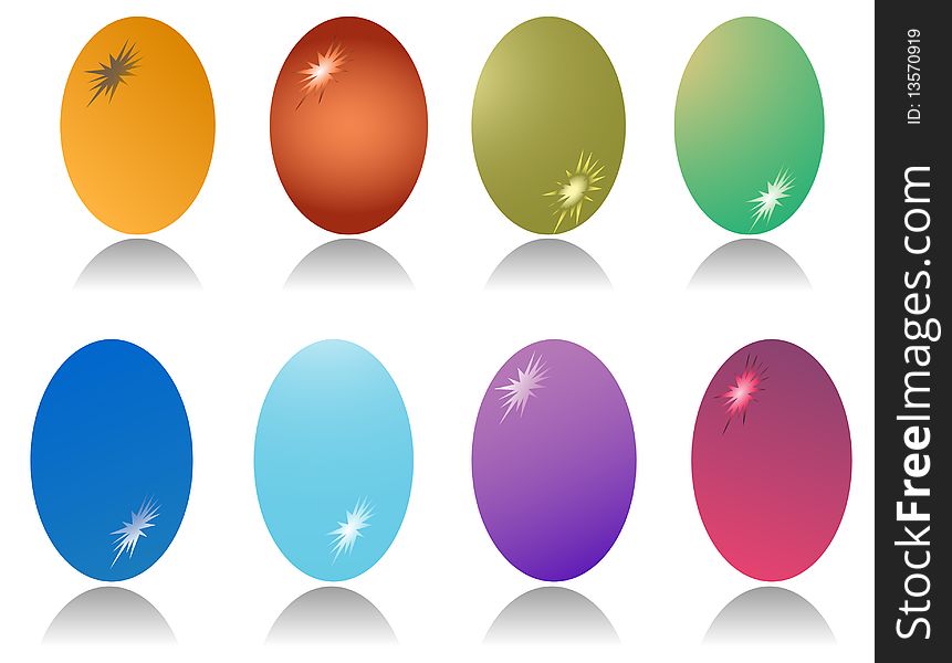 Set of eight different Easter egg. Set of eight different Easter egg