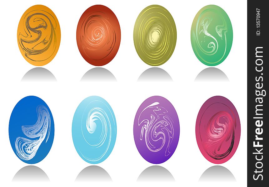 Set Of Eight Color Easter Egg