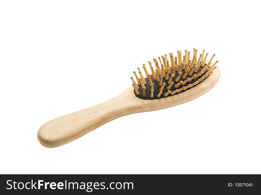 Hairbrush on a white background