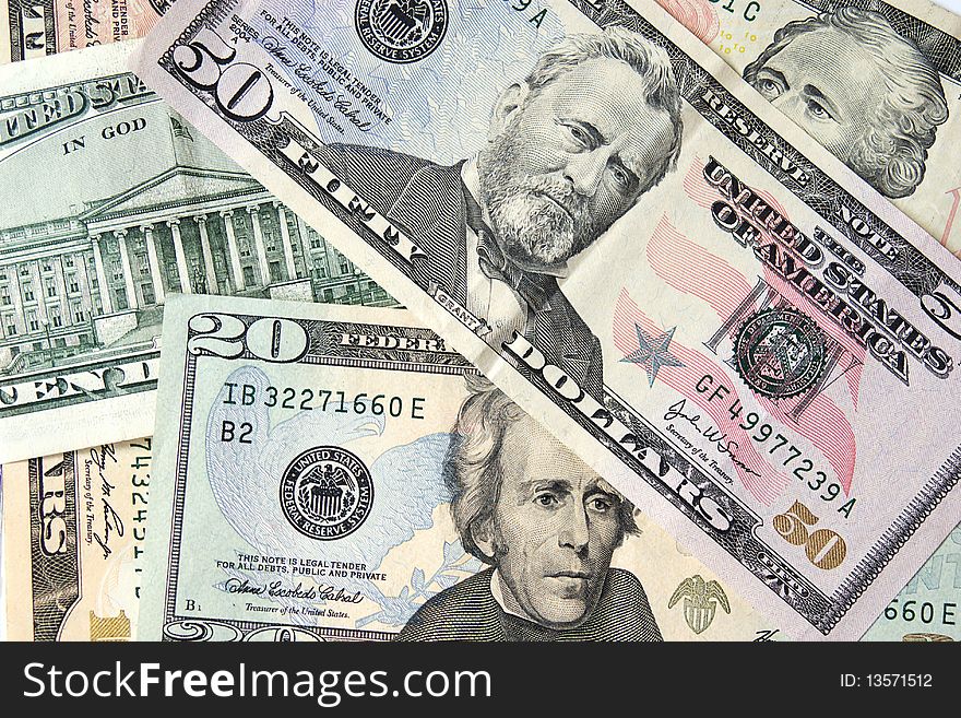 American Dollar macro view on bills background pattern. American Dollar macro view on bills background pattern