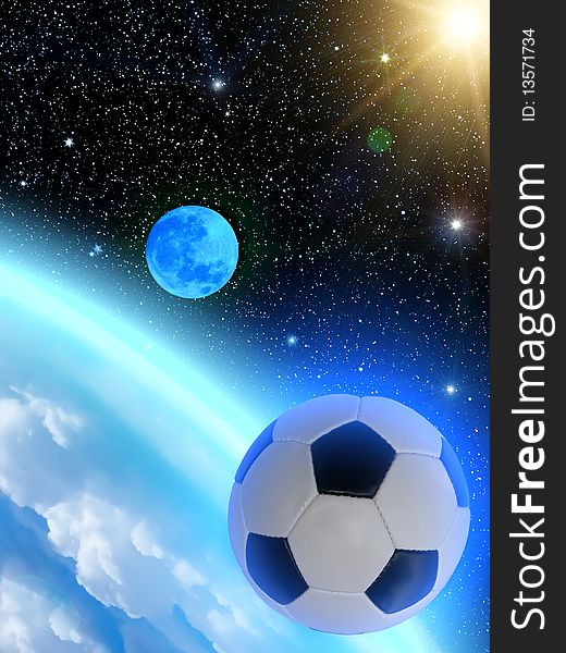 The football which has taken off for limits of atmosphere of the Earth. The football which has taken off for limits of atmosphere of the Earth