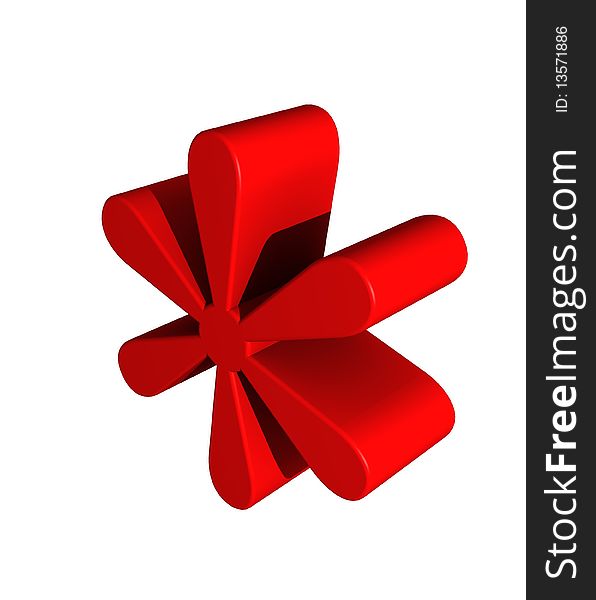 A plain,red 3d star text symbol. A plain,red 3d star text symbol