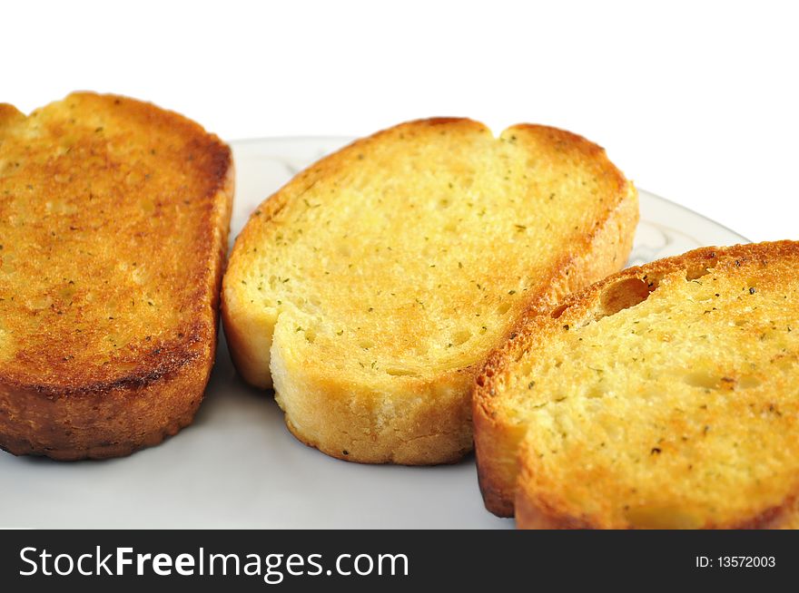 Garlic toasts on a plate