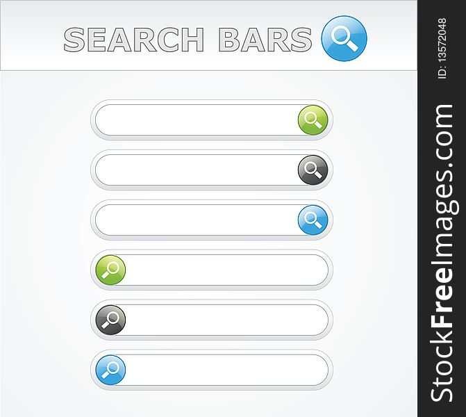 Six Search Bars Vector EPS