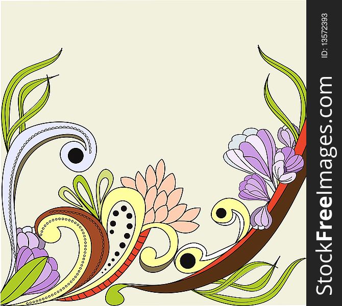 Floral background. Universal template for greeting card, web page, background