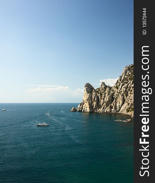 Crimea mountains and Black sea landscape, good sunny day. Crimea mountains and Black sea landscape, good sunny day