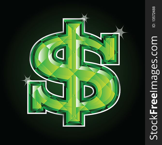 Green Dollar Jewelry. Vector EPS