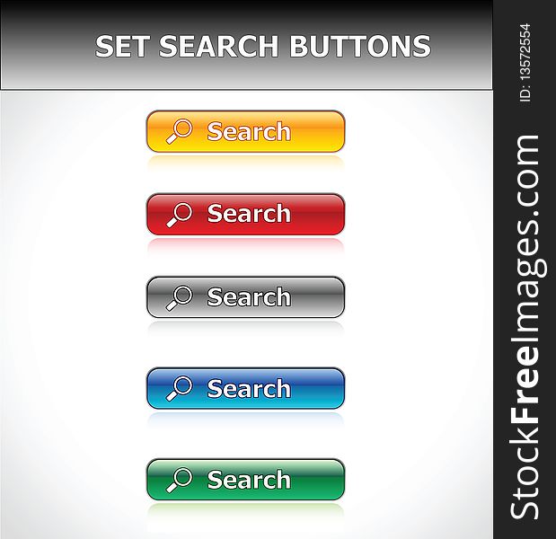 Set Search Buttons. Vector EPS