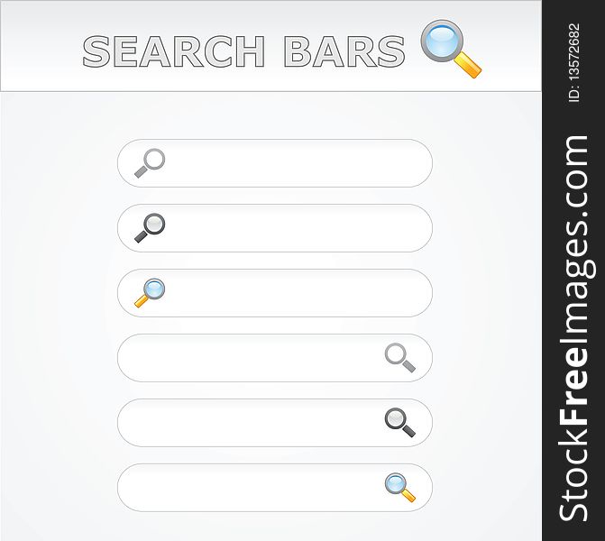 Six Search Bars. Vector EPS