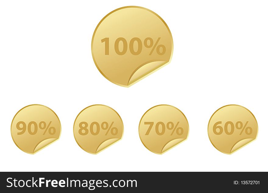 Gold five stickers. Vector EPS. Gold five stickers. Vector EPS