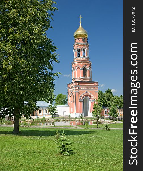 Temples and buildings inside the monastery, sunny day, Russia,. Temples and buildings inside the monastery, sunny day, Russia,
