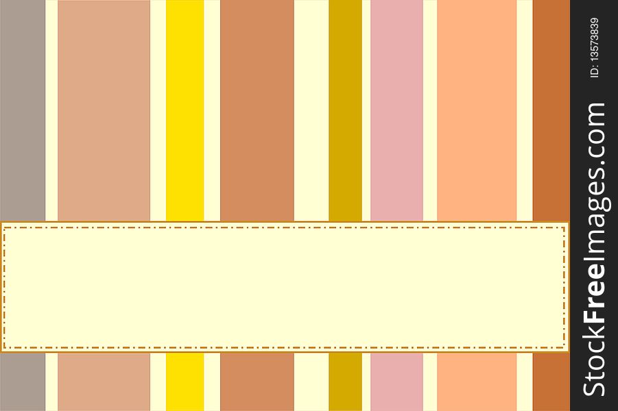 Striped background of different colors with a bar in the middle