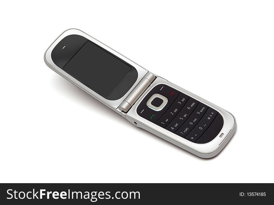 Modern mobile phone on a white background