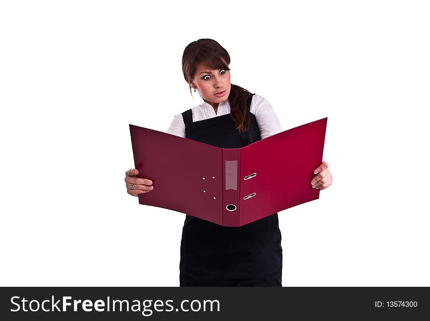 Photo set of the office woman in studio, isolated. Photo set of the office woman in studio, isolated