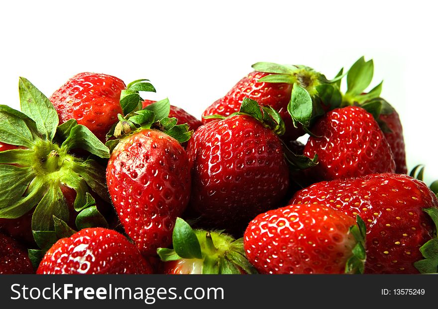 Photo of isolated red strawberrys