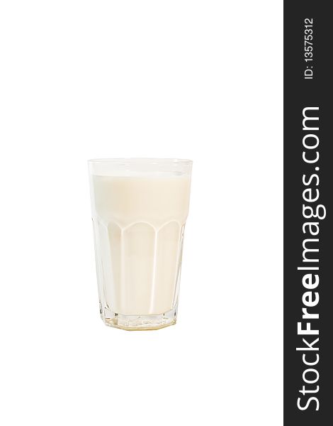 Glass with milk isolated on white background