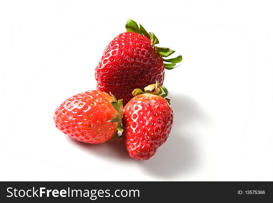 Photo of isolated red strawberrys