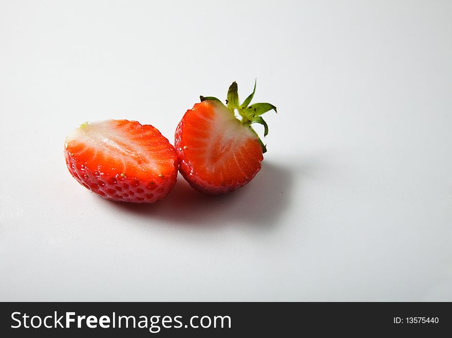 Photo of isolated red strawberrys