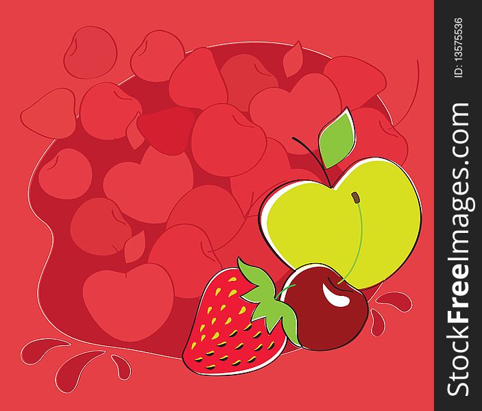 Vector illustration. Mix with red fruit.