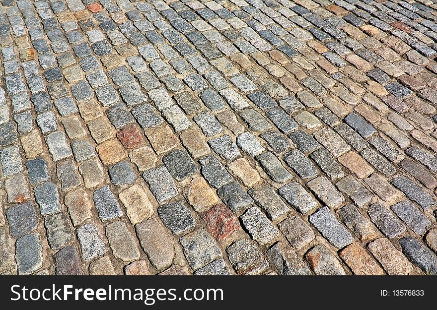 Texture of an old stone road.