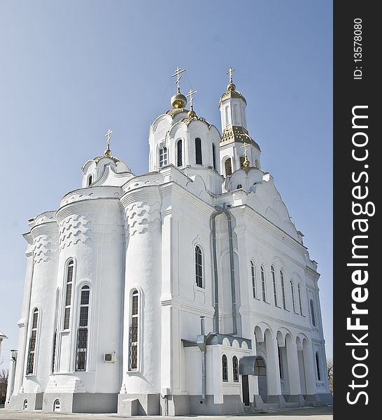 White temple at blue sky