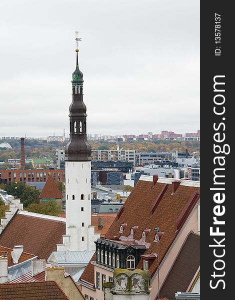 City skyline with hall tower in Tallinn, Estonia. City skyline with hall tower in Tallinn, Estonia