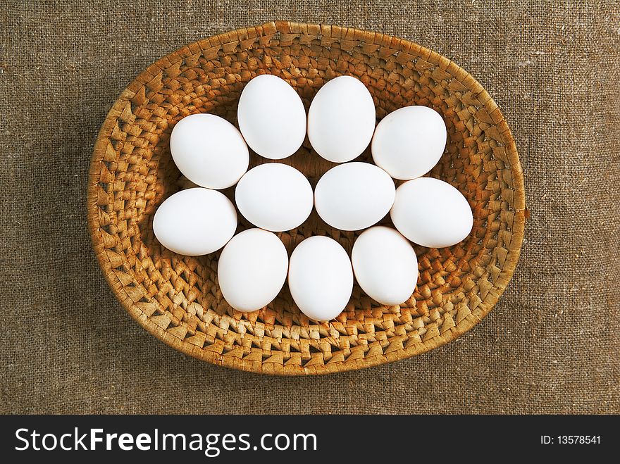 Eggs In Tray, Top View.