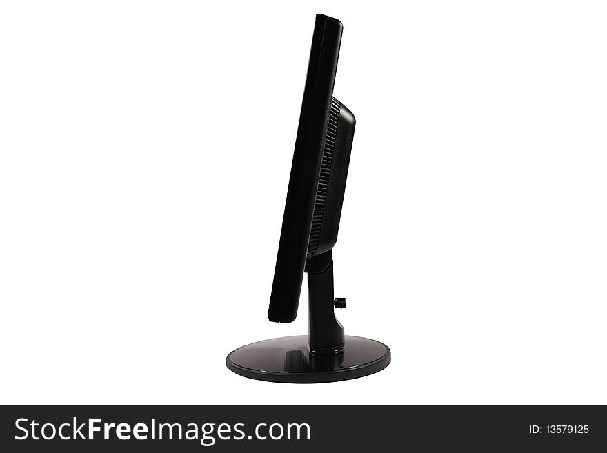 Black monitor isolated on white