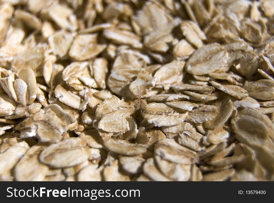 Close up image of raw oatmeal grains