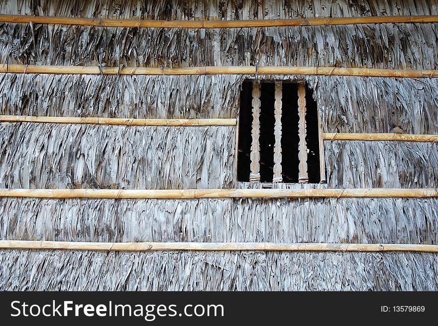 A small window at the bamboo house