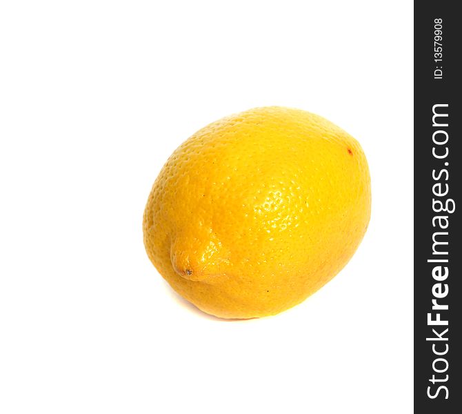 Ripe lemon isolated over a white background